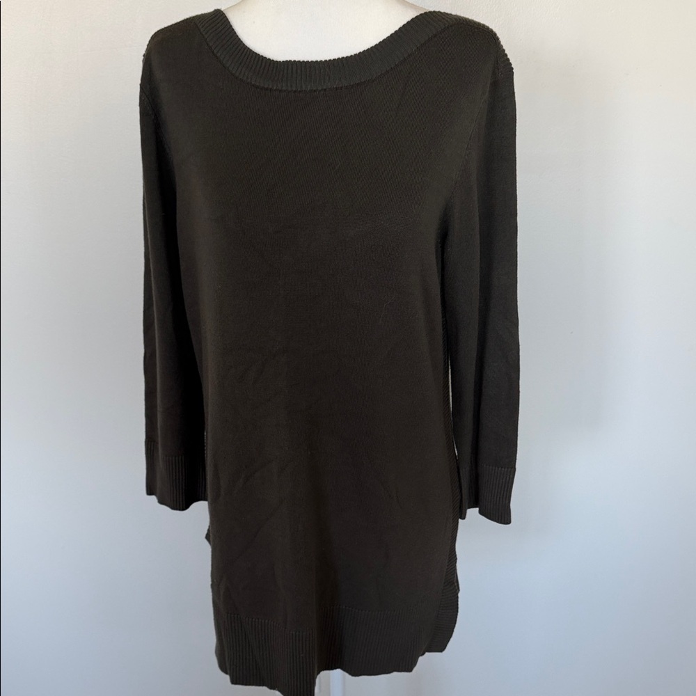 Adrienne Vittadini olive green Knit women’s sweater size M - Picture 2 of 9